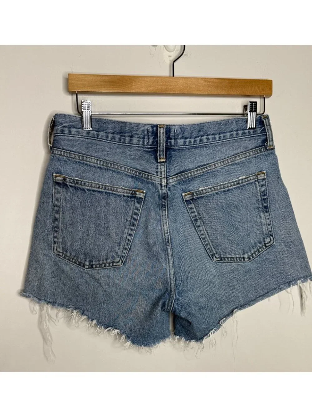 AGOLDE Parker Long Womens 27 Denim Shorts High Rise Cutoff Organic Cotton 90s